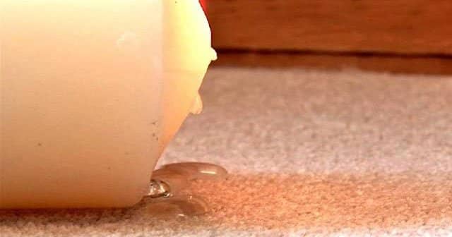 halıdaki mum lekesi